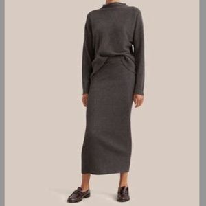 Keira Ribbed Knit Skirt - S / Charcoal